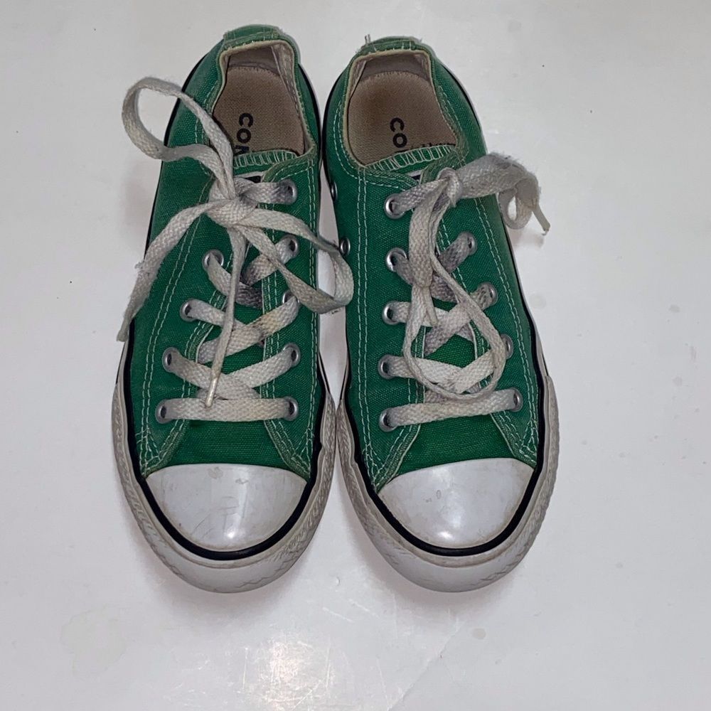 Converse Kids Green and White Sneakers Size 1